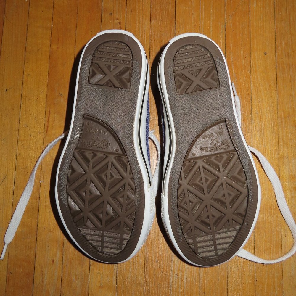 Converse All Star black mono & blue canvas low top sneakers shoes 11 - Picture 14 of 14